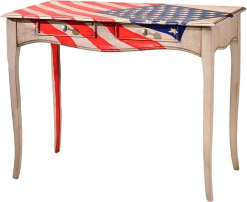 MOBILI-2G---CONSOLLE-2-CASSETTI-LEGNO-DECORI-AMERICA-101X54X80