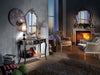 MOBILI-2G---CONSOLLE-700'-CLASSICA-IN-LEGNO-SHABBY-NERO/ORO-100X36x78