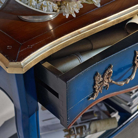 MOBILI-2G---CONSOLLE-700'-CLASSICA-IN-LEGNO-SHABBY/ORO-100X36x78