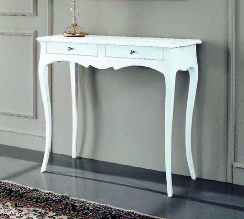 MOBILI-2G---CONSOLLE-ARTE-POVERA-2-CASSETTI-IN-LEGNO-BIANCO-L-.96-H-80-P.-41