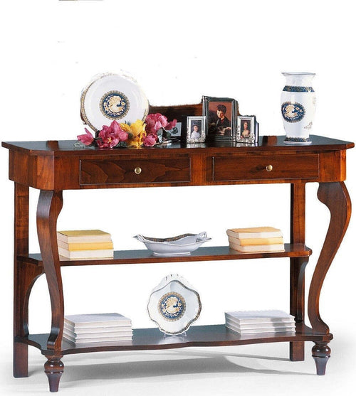 MOBILI-2G---CONSOLLE-ARTE-POVERA-2-CASSETTI-IN-LEGNO-TINTA-NOCE-L-.118-H-86-P.-40