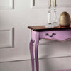 MOBILI-2G---Consolle-classica-1-cassetto-legno-lilla-shabby-bicolore-71X37x74