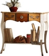 MOBILI-2G---Consolle-classica-1-cassetto-legno-shabby-oro-100X40x88