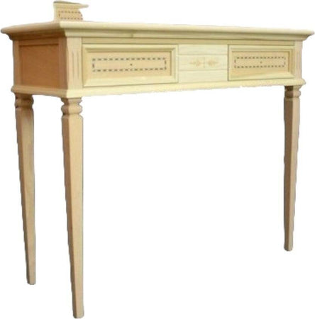 MOBILI-2G---CONSOLLE-CLASSICA-2-CASSETTI-INTARSIATA-LEGNO-GREZZO-100X37X80
