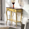 MOBILI-2G---Consolle-classica-2-cassetti-legno-giallo-shabby-bicolore-88X33x79