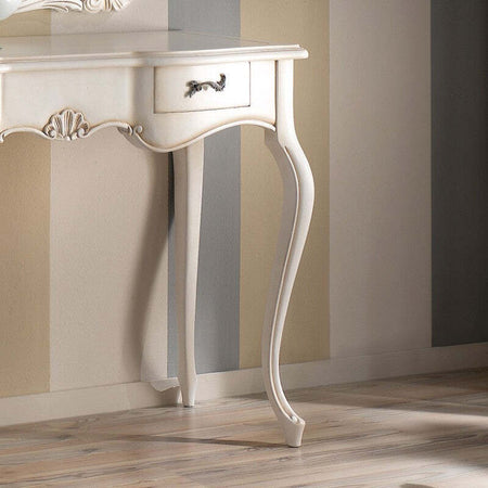 MOBILI-2G---Consolle-classica-2-cassetti-legno-shabby-bianco-119X45x80