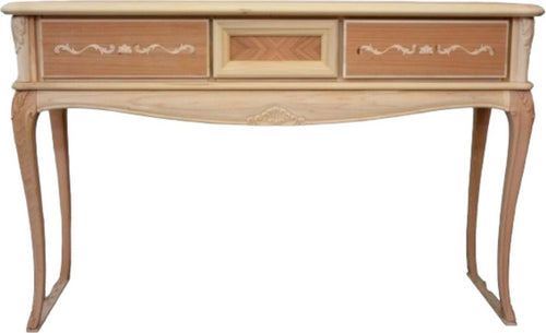 MOBILI-2G---CONSOLLE-CLASSICA-3-CASSETTI-INTARSIATA-LEGNO-GREZZO-L.131-P.39-H.81