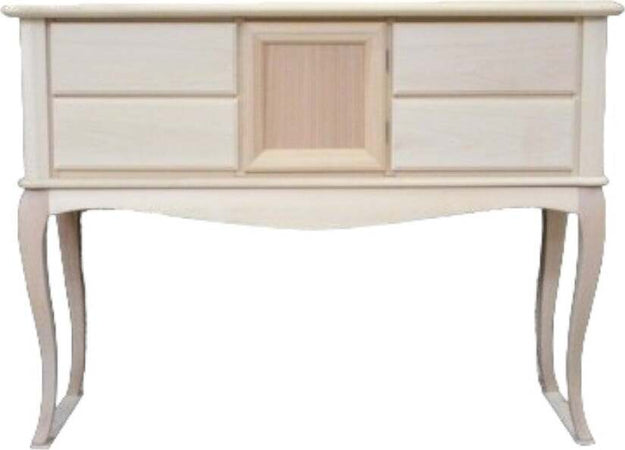 MOBILI-2G---CONSOLLE-CLASSICA-4-CASSETTI-1-PORTA-LEGNO-GREZZO-L.111-P.39-H.81