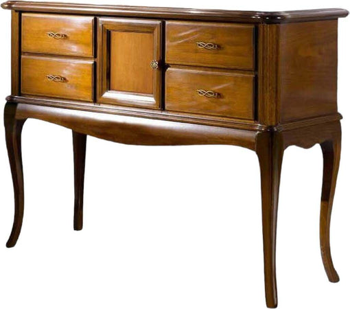 MOBILI-2G---CONSOLLE-CLASSICA-4-CASSETTI-1-PORTA-LEGNO-GREZZO-L.111-P.39-H.81
