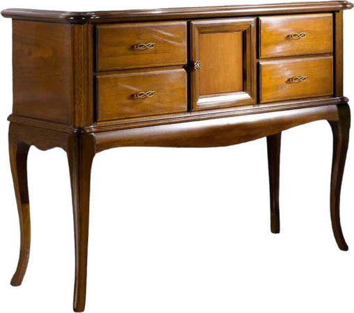 MOBILI-2G---CONSOLLE-CLASSICA-4-CASSETTI-1-PORTA-LEGNO-GREZZO-L.111-P.39-H.81