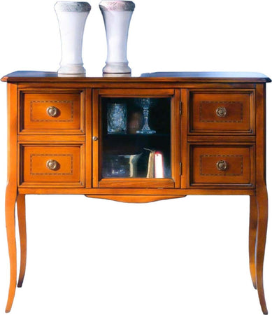 MOBILI-2G---CONSOLLE-CLASSICA-4-CASSETTI-1-PORTA-LEGNO-GREZZO-L.98-P.40-H.85