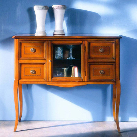 MOBILI-2G---CONSOLLE-CLASSICA-4-CASSETTI-1-PORTA-LEGNO-GREZZO-L.98-P.40-H.85