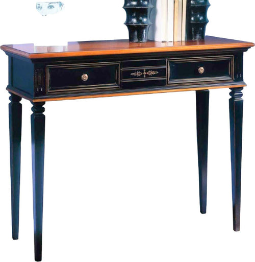 MOBILI-2G---CONSOLLE-CLASSICA-IN-LEGNO-2-CASSETTI-INTARSIATA-BICOLORE-L.100-P.37-H.80