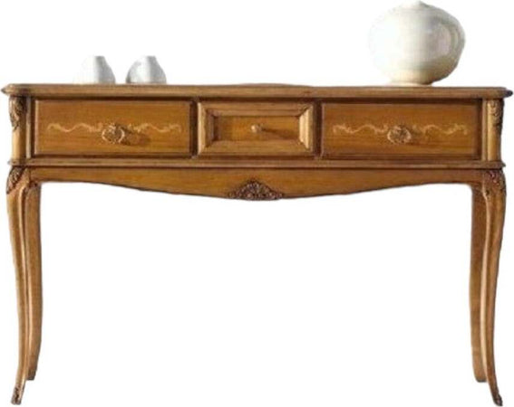 MOBILI-2G---CONSOLLE-CLASSICA-IN-LEGNO-3-CASSETTI-INTARSIATA-FINITURA-BASSANO-L.131-P.39-H.81