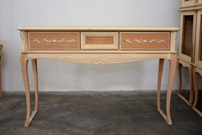 MOBILI-2G---CONSOLLE-CLASSICA-IN-LEGNO-3-CASSETTI-INTARSIATA-FINITURA-BASSANO-L.131-P.39-H.81