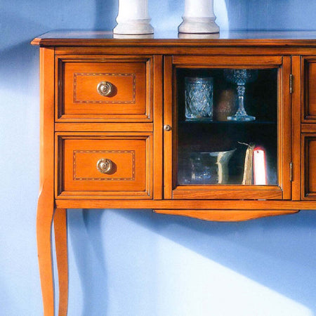 MOBILI-2G---CONSOLLE-CLASSICA-IN-LEGNO-4-CASSETTI-1-PORTA-FINITURA-BASSANO-L.98-P.40-H.85