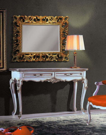 MOBILI-2G---Consolle-classica-legno-shabby-bianco-argento-133X48x80