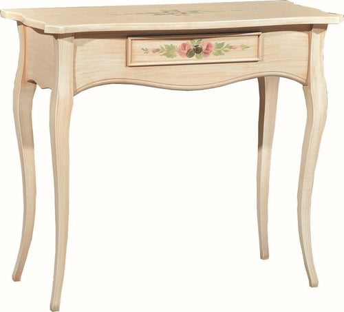 MOBILI-2G---CONSOLLE-IN-LEGNO-1-CASSETTO-LACCATO-AVORIO-PATINATO-CON-DECORI