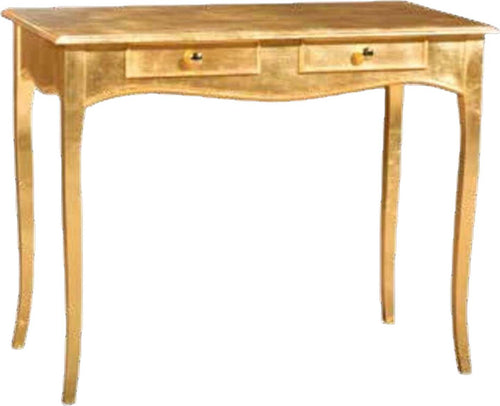 MOBILI-2G---CONSOLLE-IN-LEGNO-2-CASSETTI-FINITURA-FOGLIA-ORO-L.101-P.54-H.80