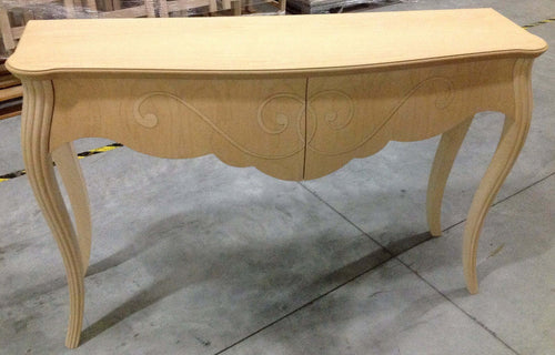 MOBILI-2G---CONSOLLE-IN-LEGNO-BOMBATA-2-CASSETTI-GREZZA-L.150-P.42-H.96