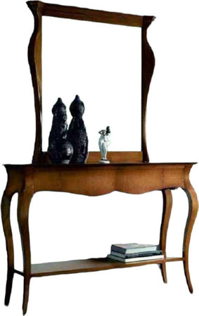 MOBILI-2G---CONSOLLE-SAGOMATA-3-CASSETTI-IN-LEGNO-MASSELLO-TINTA-NOCE-L.135-P.46-H.100