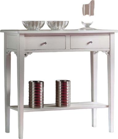 MOBILI-2G---CONSOLLE-SHABBY-2-CASSETTI-IN-LEGNO-BIANCO-CONSUMATO-L.90-P.31-H.77