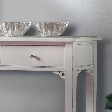 MOBILI-2G---CONSOLLE-SHABBY-2-CASSETTI-IN-LEGNO-BIANCO-CONSUMATO-L.90-P.31-H.77