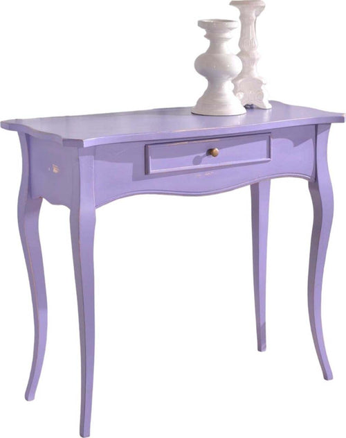 MOBILI-2G---CONSOLLE-SHABBY-LEGNO-CONSUMATA-LAVANDA-87x38x77