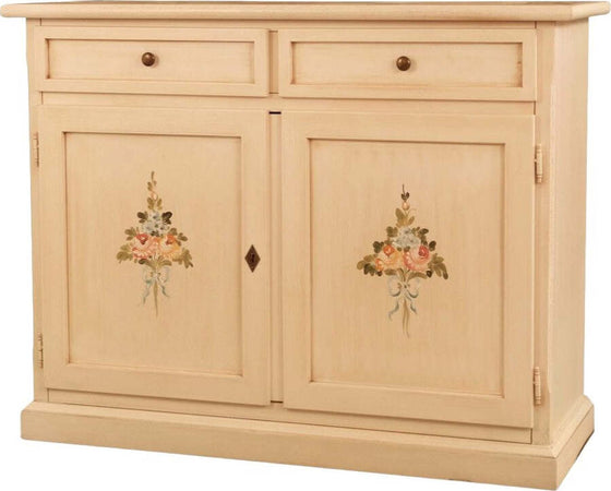 MOBILI-2G---Credenza-2-Ante-legno-avorio-anticato-decorata-105X42X85