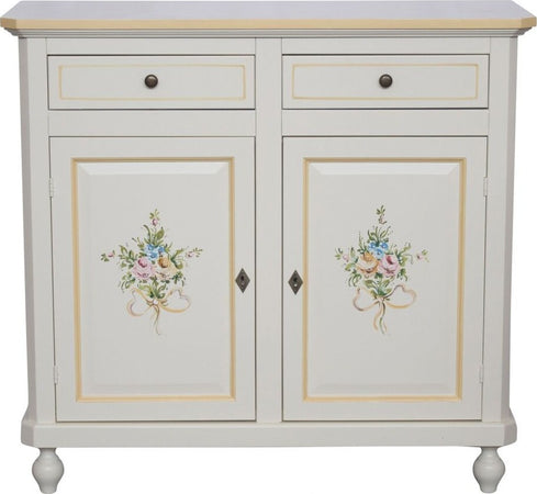 MOBILI-2G---Credenza-2-Ante-Legno-Bianca-Decorata-filo-arancione-104X43X98