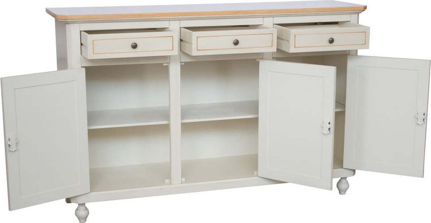 MOBILI-2G---Credenza-2-Ante-Legno-Bianca-Decorata-Filo-arancione-150x43x98
