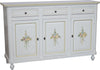 MOBILI-2G---Credenza-2-Ante-Legno-Bianca-Decorata-Filo-verde-150x43x98