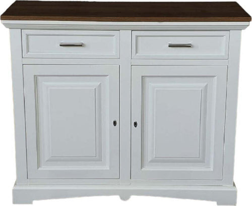 MOBILI-2G---Credenza-2-ante-Legno-bianco-noce-bicolore-shabby-117X46X96