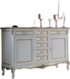 MOBILI-2G---Credenza-2-porte-7-cassetti-classica-legno-shabby-bianco-argento-190X62x107