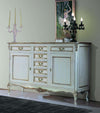 MOBILI-2G---Credenza-2-porte-7-cassetti-classica-legno-shabby-bianco-argento-190X62x107