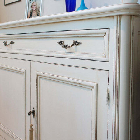 MOBILI-2G---Credenza-2-porte-classica-legno-shabby-bianco-argento-130X62x107