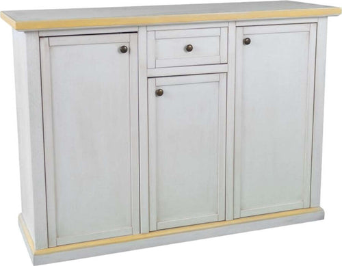 MOBILI-2G---Credenza-3-porte-1-cassetto-bianco-anticato-filo-ocra-120x39x85