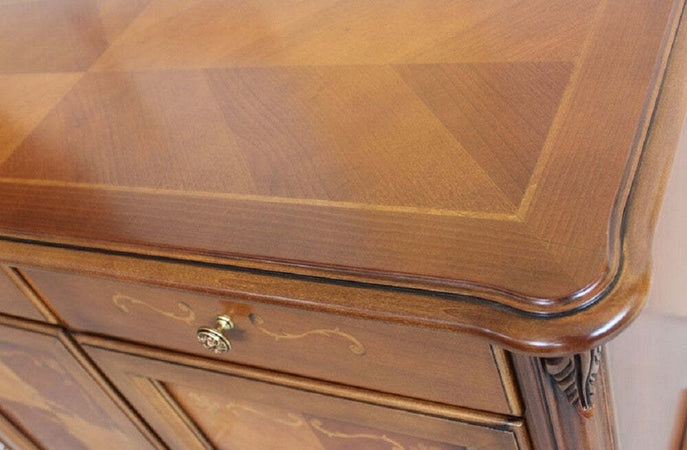 MOBILI-2G---CREDENZA-CLASSICA-2-PORTE-2-CASSETTI-LEGNO-GREZZO--L.111-P.44-H.91