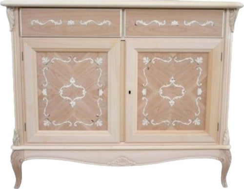 MOBILI-2G---CREDENZA-CLASSICA-2-PORTE-2-CASSETTI-LEGNO-GREZZO--L.111-P.44-H.91