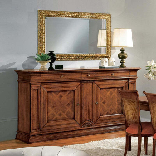MOBILI-2G---Credenza-classica-2-porte-3-cassetti-legno-bassano-intarsio-215X56x117