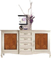 MOBILI-2G---CREDENZA-CLASSICA-2-PORTE-4-CASSETTI-LEGNO-BICOLORE-200X52x113