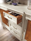 MOBILI-2G---CREDENZA-CLASSICA-2-PORTE-4-CASSETTI-LEGNO-BICOLORE-200X52x113