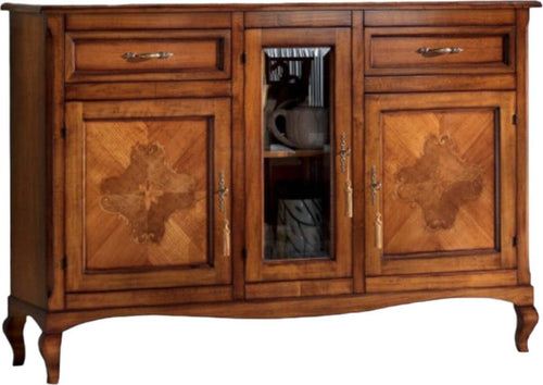 MOBILI-2G---CREDENZA-CLASSICA-3-PORTE-2-CASSETTI-LEGNO-BASSANO-165X49x113