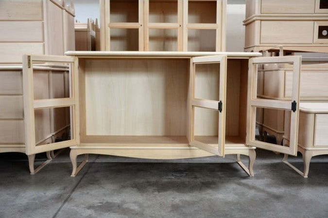 MOBILI-2G---CREDENZA-CLASSICA-3-PORTE-IN-LEGNO-GREZZO-L.141-P.47-H.90