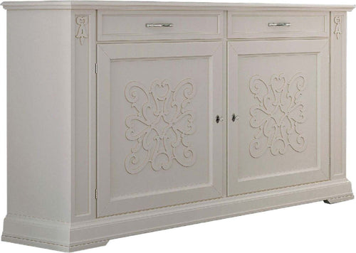 MOBILI-2G---Credenza-classica-decoro-legno-2-porte-shabby-bianco-184X50X106