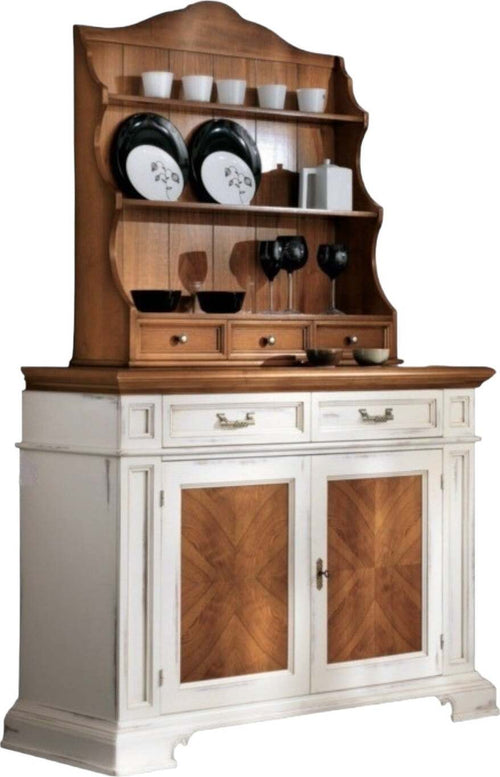 MOBILI-2G---CREDENZA-CON-PIATTAIA-CLASSICA-LEGNO-SHABBY-140X48x205