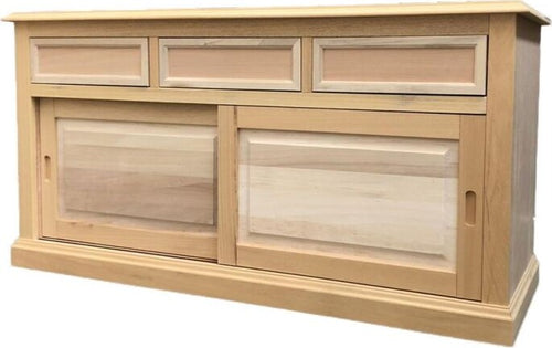 MOBILI-2G---CREDENZA-MADIA-IN-LEGNO-2-ANTE-SCORREVOLI-GREZZA-157x53x80