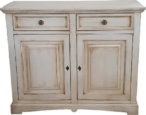 MOBILI-2G---Credenza-shabby-2-ante-Legno-bianco-anticato-117X46X96