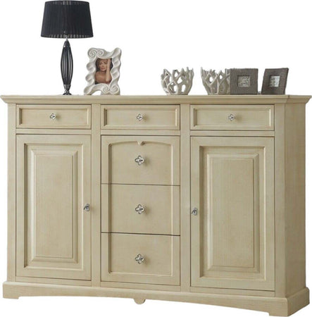 MOBILI-2G---CREDENZONE-IN-LEGNO-2-PORTE-6-CASSETTI-AVORIO-L.170-P.46-H.116