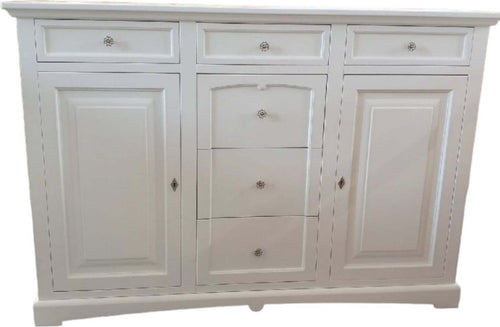 MOBILI-2G---CREDENZONE-IN-LEGNO-2-PORTE-6-CASSETTI-BIANCO-L.170-P.46-H.116